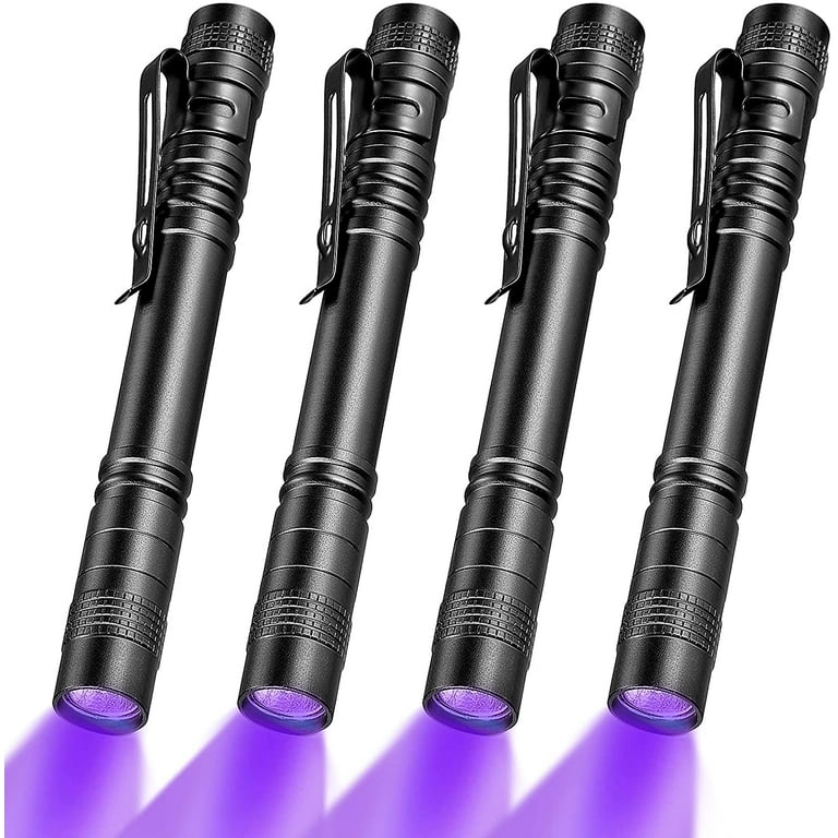 UV Black Light Flashlight Small Blacklight Flashlights Pen Lights for Leak,  Pet Urine, Hotel Inspection, Dry Stain and Dye Detector, 5.2 Inches Long