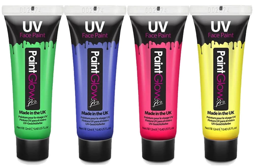 UV (Blacklight) Face Paint and UV Body Paint 12ml - 4pk - Walmart.com