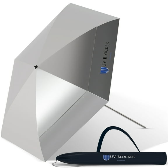 UV Blocker Beach Umbrella Sun Protection UPF 55+ Heavy Duty Large Beach Umbrellas for Sand 7.5 Foot