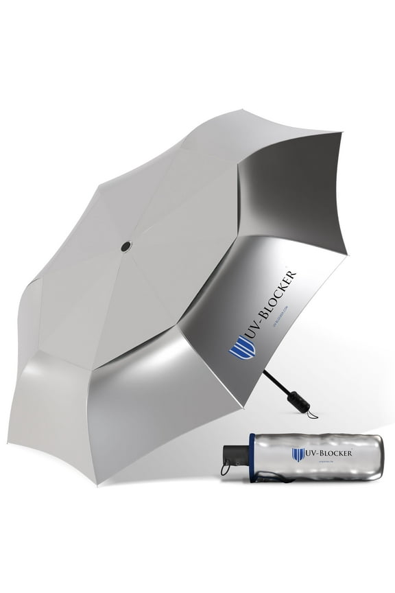 UV Blocker Sun Umbrella Compact Wind Resistant Umbrella Auto Open UPF 55+ Sun Protection 42 inch