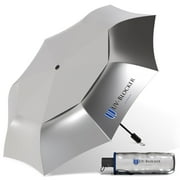 UV Blocker Sun Umbrella Compact Wind Resistant Umbrella Auto Open UPF 55+ Sun Protection 42 inch