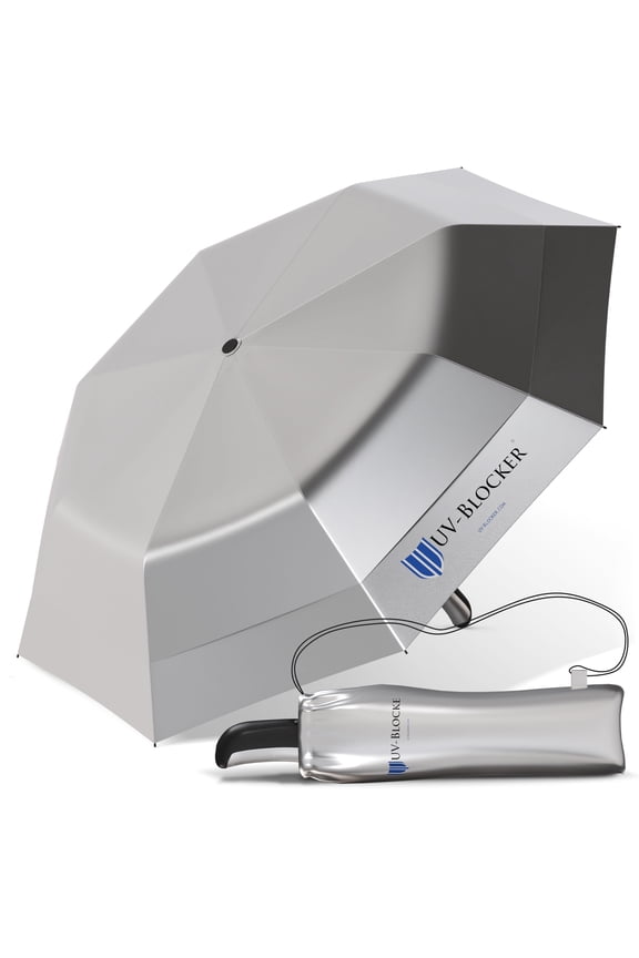 UV Blocker Sun Umbrella Large Wind Resistant Umbrella Auto Open UPF 55+ Sun Protection 58 inch