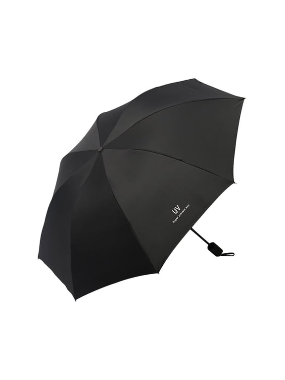 UV Blocking Automatic Folding Umbrella With Black Glue Coating, 8-Rib Windproof Travel Sun Umbrella for Rain Protection