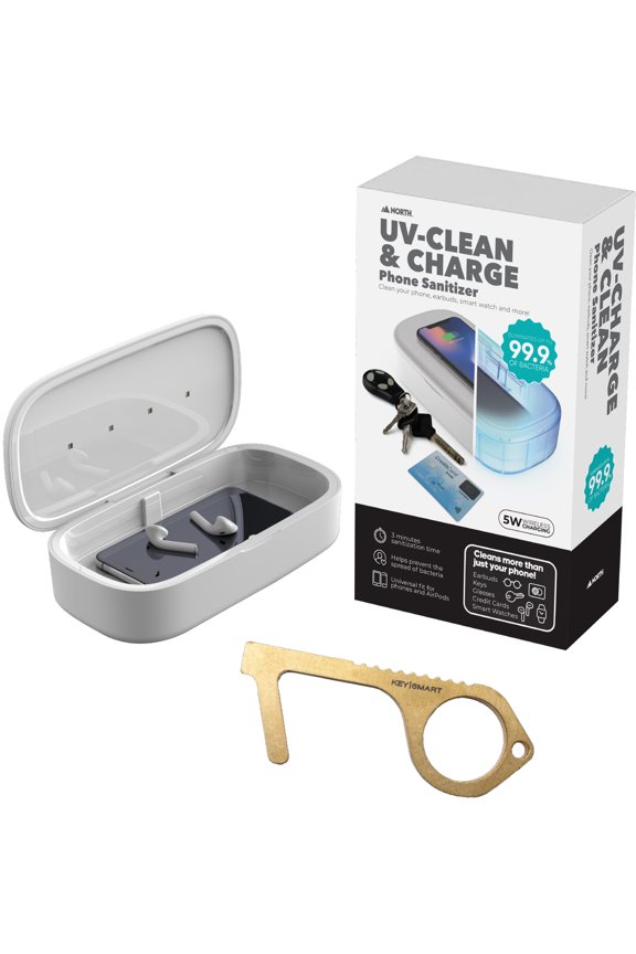 UV-Clean & Charge Phone Sanitizer with KeySmart Clean Key