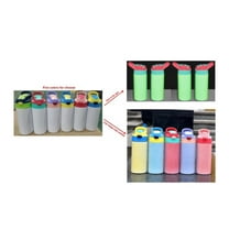 UV Color Change  Glow in Dark 12oz Blank Sublimation Sippy Cup Straight Stainless Kids Drinking Tumbler Sport Water Bottles