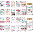 thumbnail image 1 of UV DTF Cup Wrap - 20 Sheets Nurse UV DTF Cup Wrap for 16 oz Glass Water Bottle, Stethoscope Inspirational Quotes Uvdtf Transfer Stickers for RN, CNA, LPN Appreciation Gift, 1 of 6