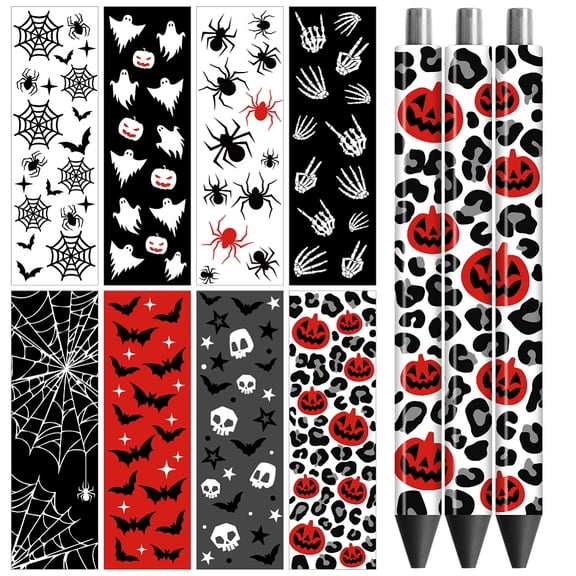 UV DTF Pen Wraps Transfer Sticker Dark Elements - 48pcs Waterproof HD Print UV DTF Pen Adhesive Decals DIY