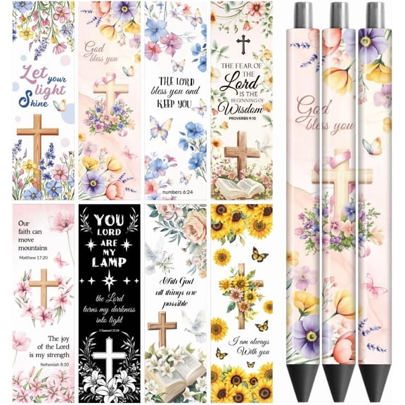 UV DTF Pen Wraps Transfer Sticker Decal Christianity - 48pcs Waterproof HD Print UV DTF Pen Adhesive Decals