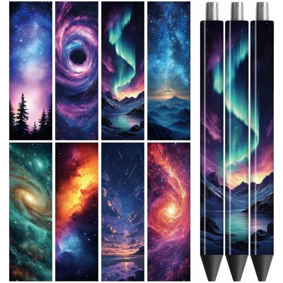 UV DTF Pen Wraps Transfer Sticker Starry Sky - 48pcs Waterproof HD Print UV DTF Pen Adhesive Decals Personalized DIY Pencil Pen Crafts Gifts Giving