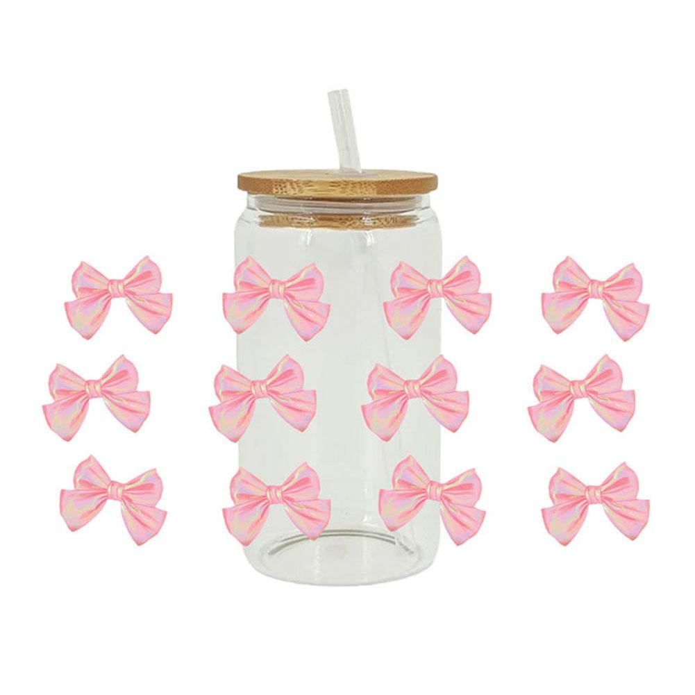20 Coole UV-DTF-Aufkleber Mit Schleifen-Motiv – Perfekt Für Glasbecher & DIY-Geschenke