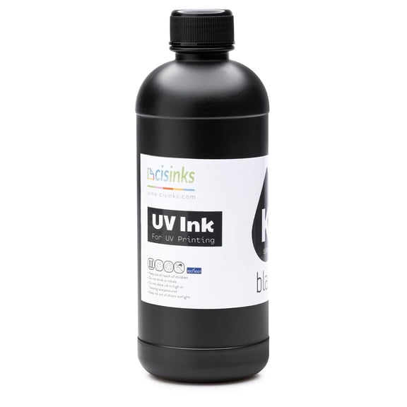 Soft UV DTF Transfer Printer Ink 500mL Black Bottle Refill Soft Ink Premium Ultraviolet Curable Direct to Film Printing AB Film Sticker Decal Custom Logo Branding Drink Glass Bottles, Phone Cases