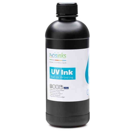 Soft UV DTF Transfer Printer Ink 500mL Cyan Bottle Refill Soft Ink Premium Ultraviolet Curable Direct to Film Printing AB Film Sticker Decal Custom Logo Branding Drink Glass Bottles, Phone Cases, ETC