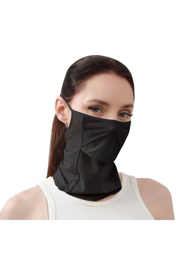 UV Face Mask, Sun Masks for Women, Soft Breathable Face for Outdoors, Washable Reusable Black A