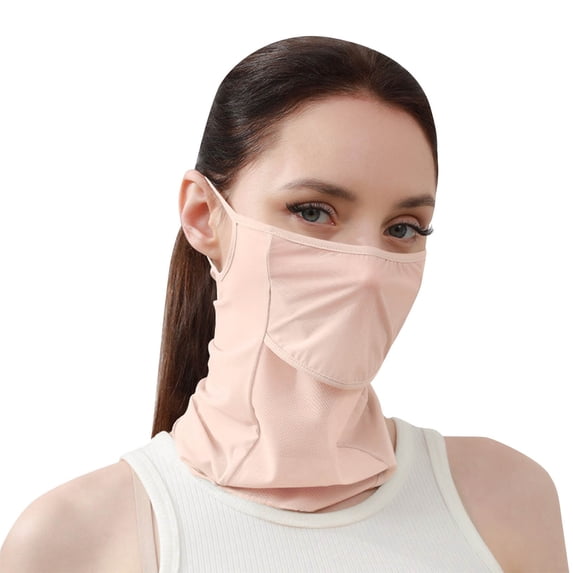 UV Face Mask, Sun Masks for Women, Soft Breathable Face for Outdoors, Washable Reusable Pink A