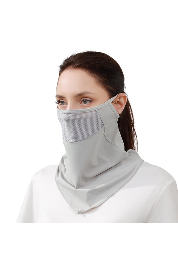 UV Face Mask, Sun Masks for Women, Soft Breathable Face for Outdoors, Washable Reusable Z01 Light Gray A