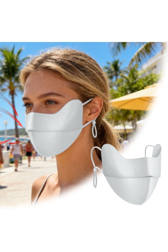 UV Face Mask Sun Protection UPF 50 Plus, Blocks 98 Percent of UVA and UVB Rays, Washable Reusable Face Mask for Women Outdoor Activities, Sun Care