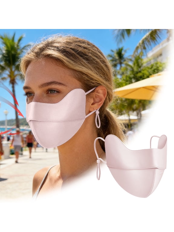 UV Face Mask Sun Protection UPF 50 Plus, Blocks 98 Percent of UVA and UVB Rays, Washable Reusable Face Mask for Women Outdoor Activities, Sun Care