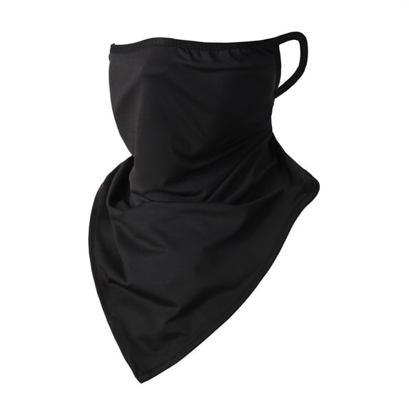 UV Face Mask UPF 50+ Unisex Breathable Face Cover Sun UV Protection Earloop Neck Gaiter Scarf for Summer Outdoor Activities Black One Size