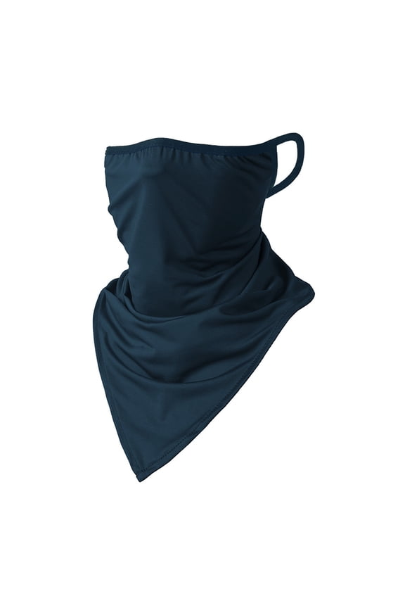 UV Face Mask UPF 50+ Unisex Breathable Face Cover Sun UV Protection Earloop Neck Gaiter Scarf for Summer Outdoor Activities Navy One Size