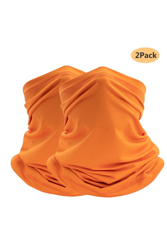 2 Pack UV Face Mask for men women Sun Protection Cooling Face Mask Breathable Summer Mask Orange