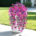 thumbnail image 1 of "UV & Fading Resistant Artificial Hanging Flowers Morning Glory for Outdoors Decoration, Suitable for Home Porch Patio Balcony Planter Yard Garden Farmhouse (4Pcs), 1 of 4