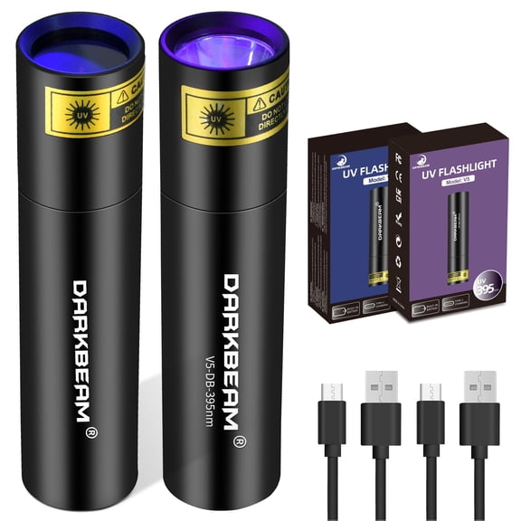 UV Flashlight 365nm & 395nm Black Light 2 Pack