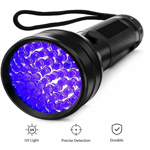 UV Flashlight, 51 LED Blacklight Flashlights, 395nm Black Light Flashlight for Pet Urine Detection, Scorpions, Dry Stains, Bed Bug