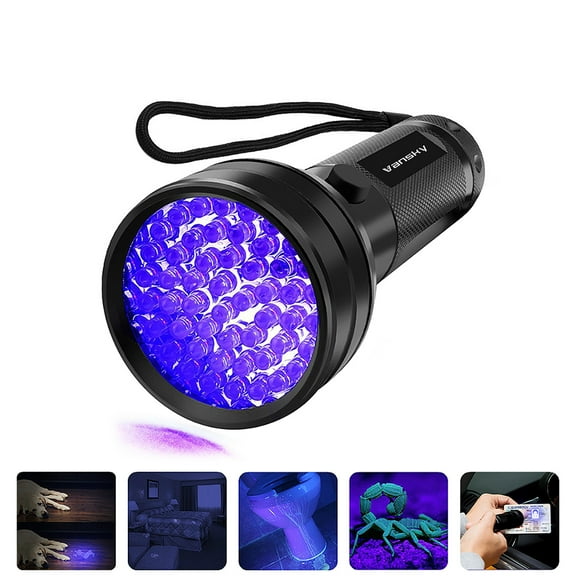 UV Flashlight  51 LEDs | Black Light | UV Light | Pet Urine Detector  | Detect Dog/Cat Urine/Dry Stains/Bed Bug