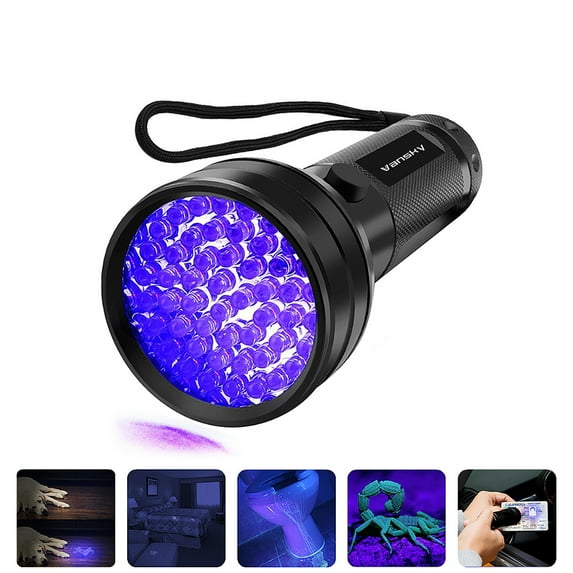 UV Flashlight 51 LEDs | Black Light | UV Light | Pet Urine Detector | Detect Dog/Cat Urine/Dry Stains/Bed Bug