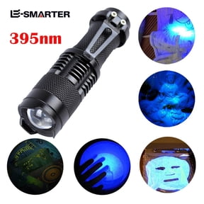 UV Flashlight Blacklight 395nm, QQZ Portable Inspection Lamp for Detection, Aluminum Alloy Focusable UV Light Torch for Forensic Fishing Scorpion Hunting