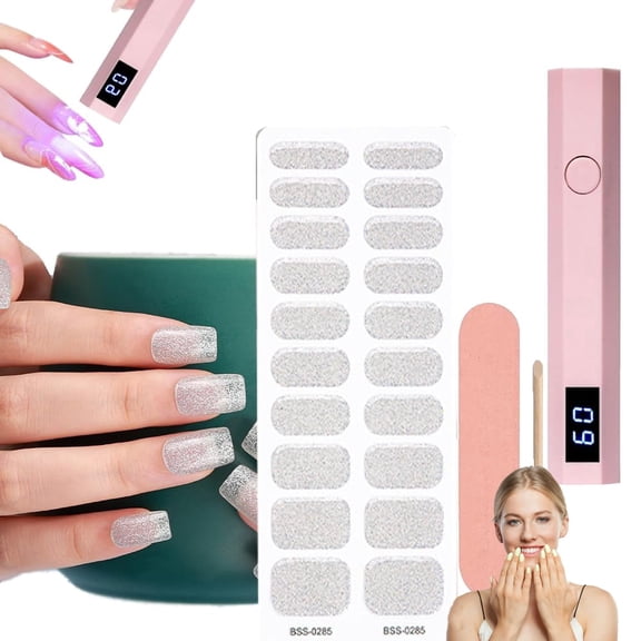 UV Gel Nail stickerS,Gel Nail Stickers with UV light,GEL Nail Strips,gel Nail Stickers with uV Light Starter Kit
