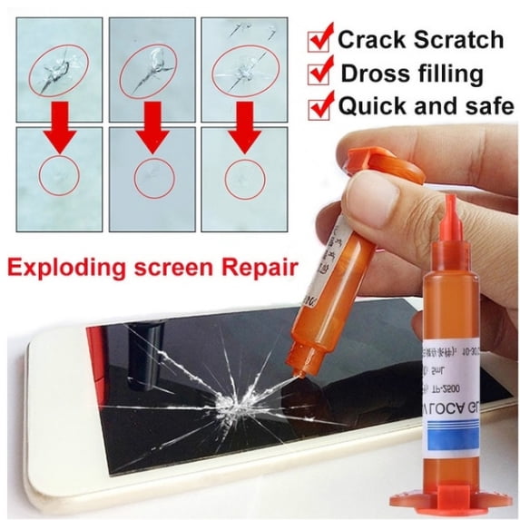UV Glue Adhesive for Cell Phone Screen Repair, 5ml Optical Clear Glue for Glass Lamination, High Transmittance LOCA Glue for Touch Screen, Professional Phone Repair Adhesive with Applicator