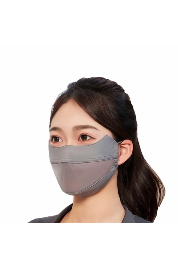 UV Guard Face Mask, UPF 50+ Reusable Outdoor Sun Protection, Slim Fit, Moisture Wicking Cooling Satin Weave, Breathable Mesh