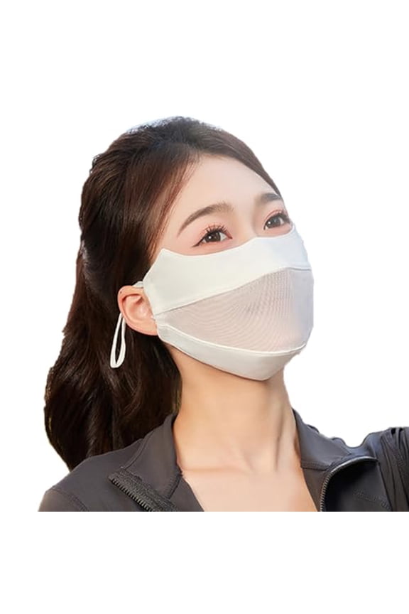 UV Guard Face Mask, UPF 50+ Reusable Outdoor Sun Protection, Slim Fit, Moisture Wicking Cooling Satin Weave, Breathable Mesh