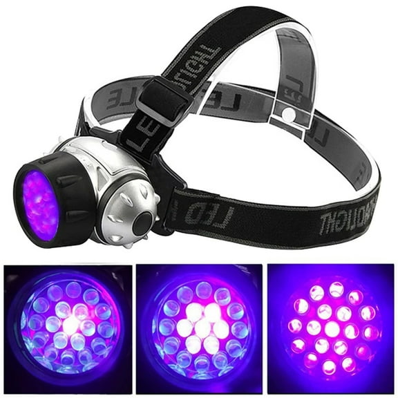 UV Headlamp Rechargeable, Headlamp with UV Light LED Blacklight Headlight Ultraviolet Head Torch Zoomable for Night Fishing, Scorpions Hunting, Auto Oil and HVAC Leaks