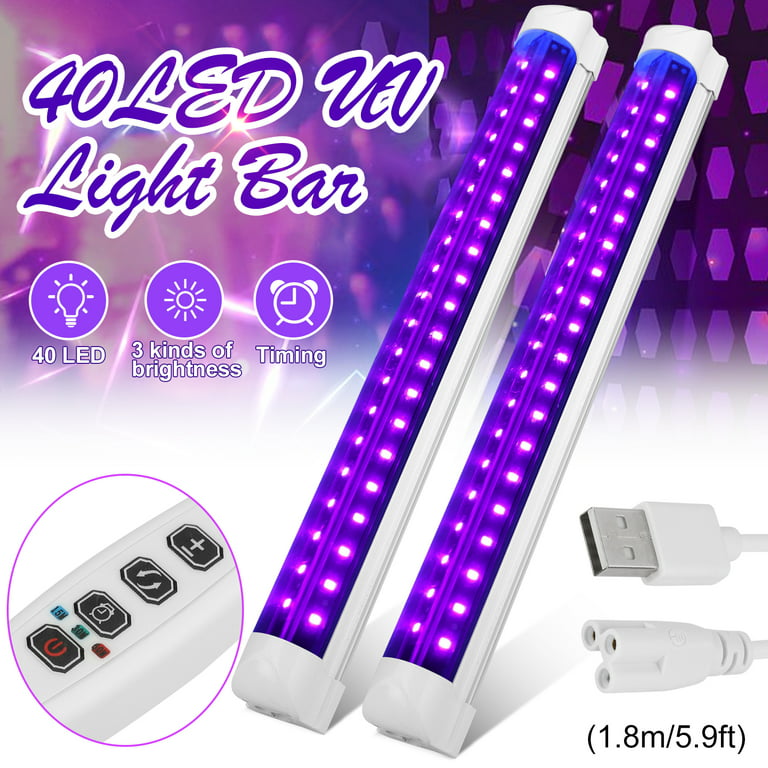 nål At afsløre Terminal UV LED Blacklight Bar, EEEkit Portable 10W 5.9ft LED Purple Light Bar for UV  Body Paint Poster Glow Party Halloween Party Neon Paint DJ Stage Lighting,  with Timing Three-Level Brightness Adjustment -