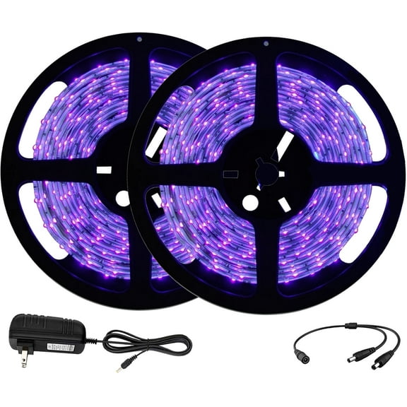 UV LED Blacklight Strip Light 10m (32.8 ft) - 600 LED - 385nm-400nm