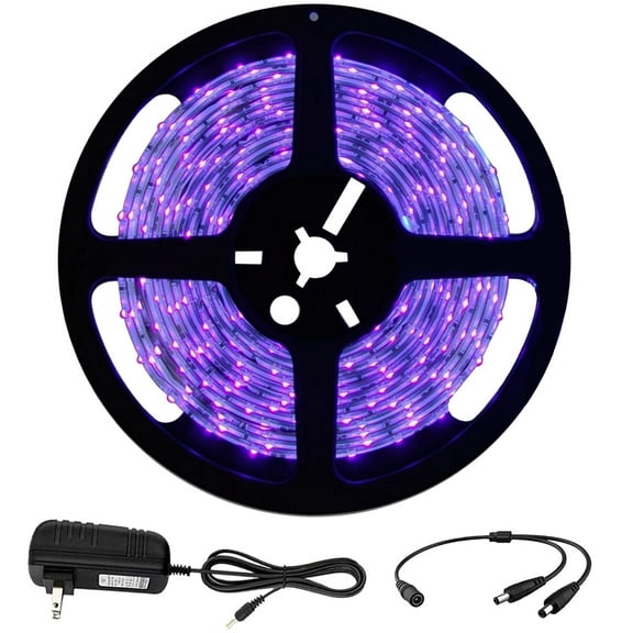 UV LED Blacklight Strip Light 5m (16.4 ft) - 300 LED - 385nm-400nm