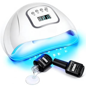 UV LED Gel Nail Lamp, Automatic Sensor Nail Polish Dryer with 4 Adjustable Timers, Professional Dual Light Source Manicure Curing Light for Home & Salon Use, Classic White