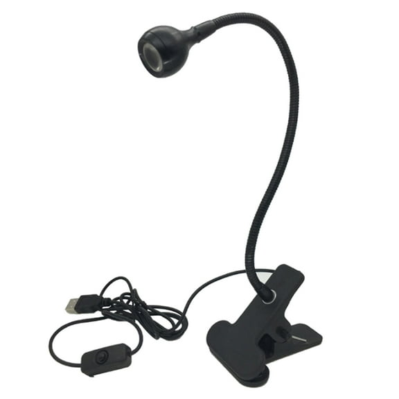 UV LED Light Fixtures with Gooseneck and Clamp Mini Desk Light Clamp Portable Gooseneck for Gel Nail Curing 5V USB Input