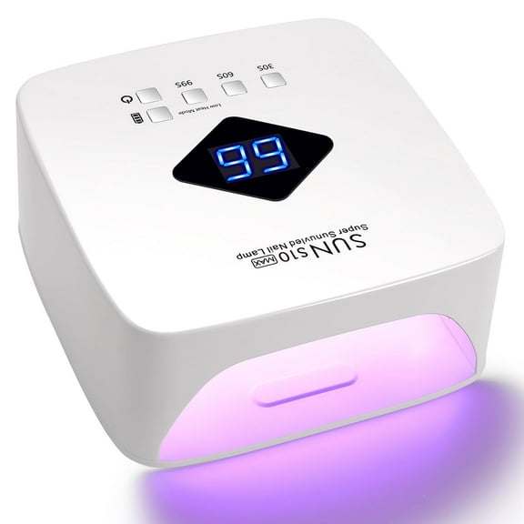 PRYZUNA UV LED Nail Lamp 120W, Rechargeable Gel Nail Dryer with LCD Display, Auto Sensor & Timer, for Acrylic & Gel Polish
