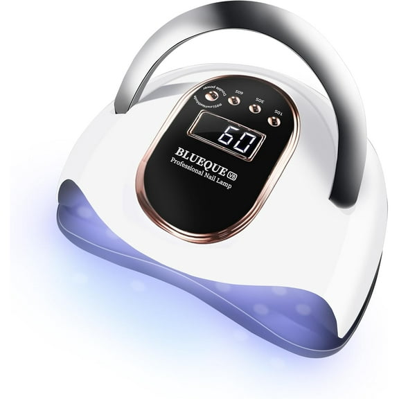 UV LED Nail Lamp 168W UV Light for Nails with 4 Timer Settings and LCD Touch Display Screen Auto Sensor Quick Drying Nail Dryer with All Gel Types (White)