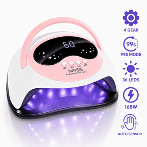JUUTREN UV LED Nail Lamp - Fast Curing Light for Gel Nails with 4 Timers & Auto Sensor, 168W Nail Dryer for Gel Polish with LCD Display, Professional UV Light for Home Salon Nails Art Tools