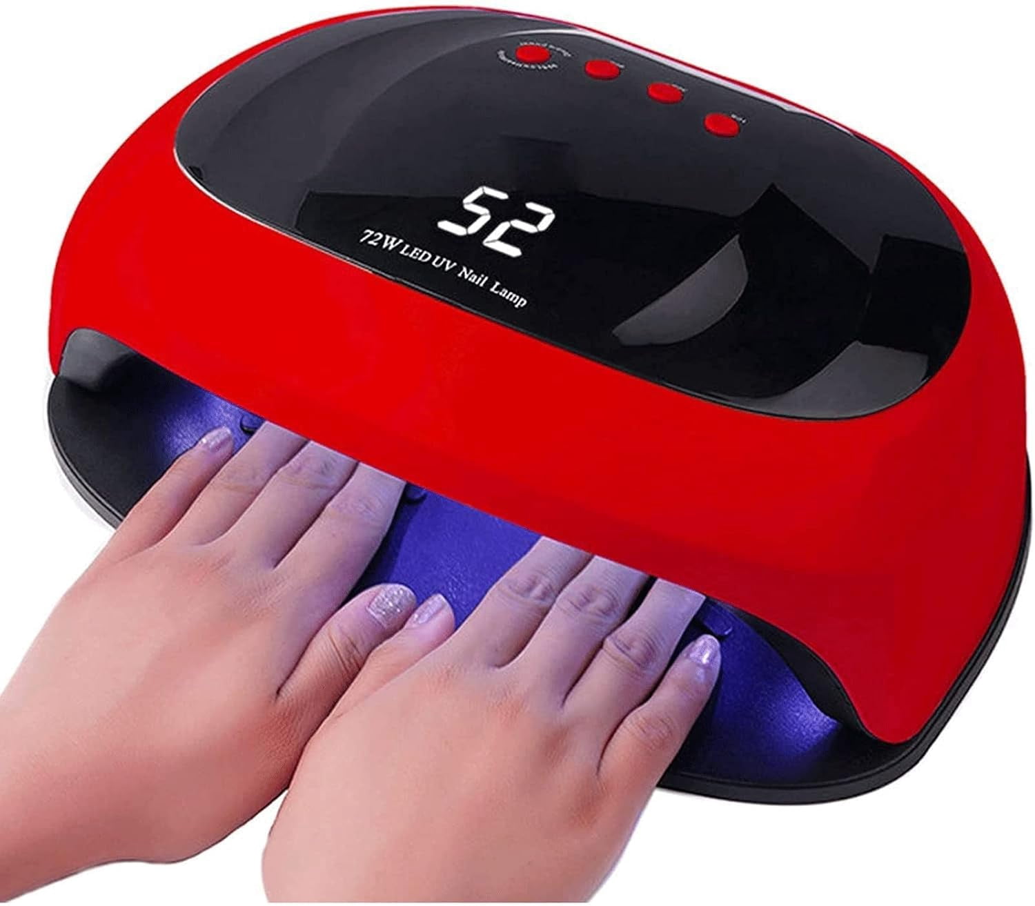UV LED Nail Lamp, 72W Nail Curing Lamps for Home & Salon, Led Nail Dryer for Gel Polish with Automatic Sensor/4 Timer Setting, Professional Nail Art Tools for Fingernail and Toenail Nail