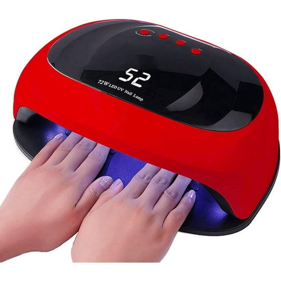 UV LED Nail Lamp, 72W Nail Curing Lamps for Home & Salon, Led Nail Dryer for Gel Polish with Automatic Sensor/4 Timer Setting, Professional Nail Art Tools for Fingernail and Toenail Nail