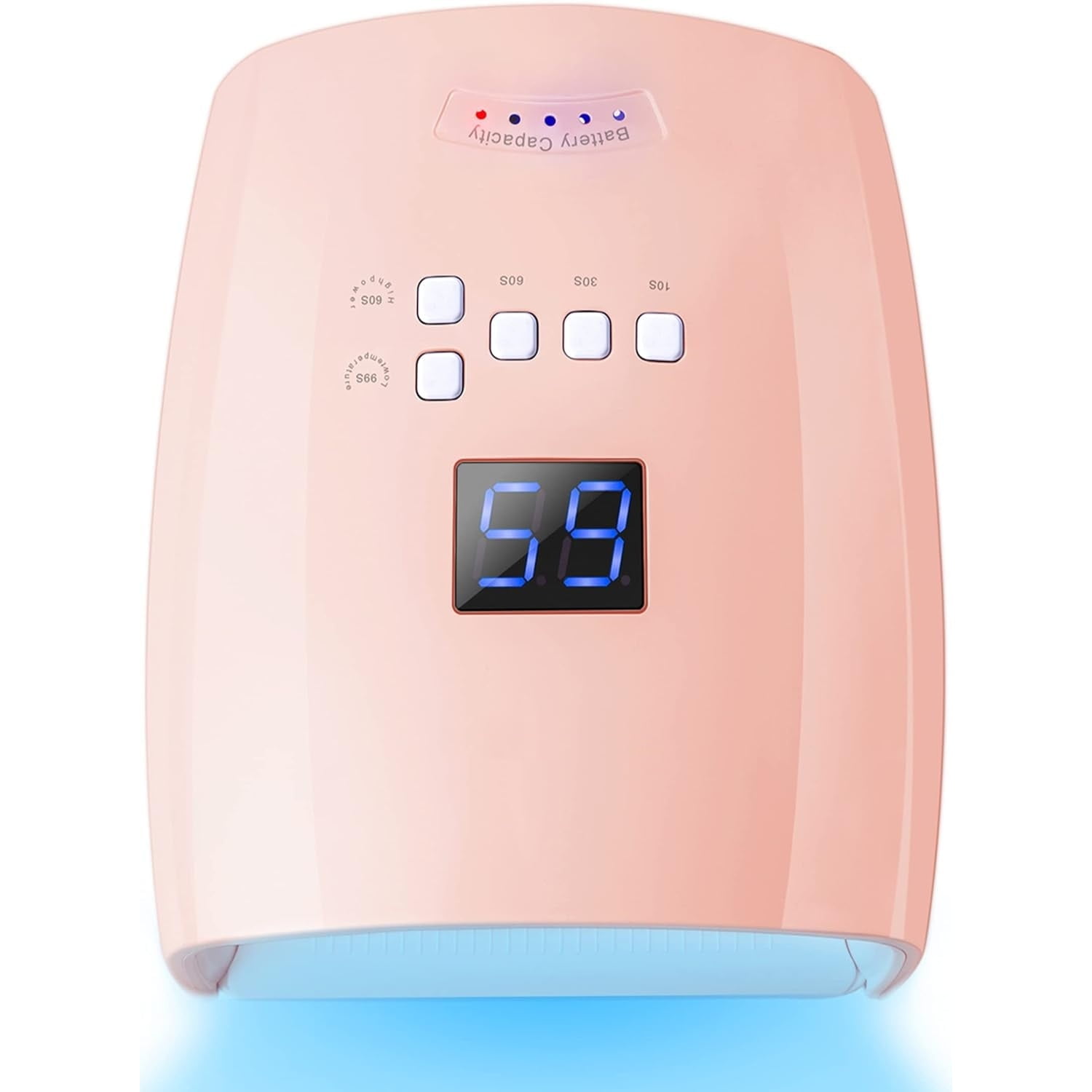 UV LED Nail Lamp, Cordless Gel Polish Dryer for Professional Gel Manicures - Pink
