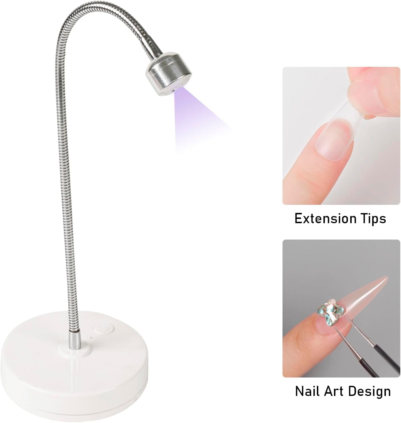 UV LED Nail Lamp for Gel Nail Polish Professional Mini Cordless Curing Nail Lamp Rechargeable Portable Gooseneck UV Light Nail Dryer for Nail Tips Extension
