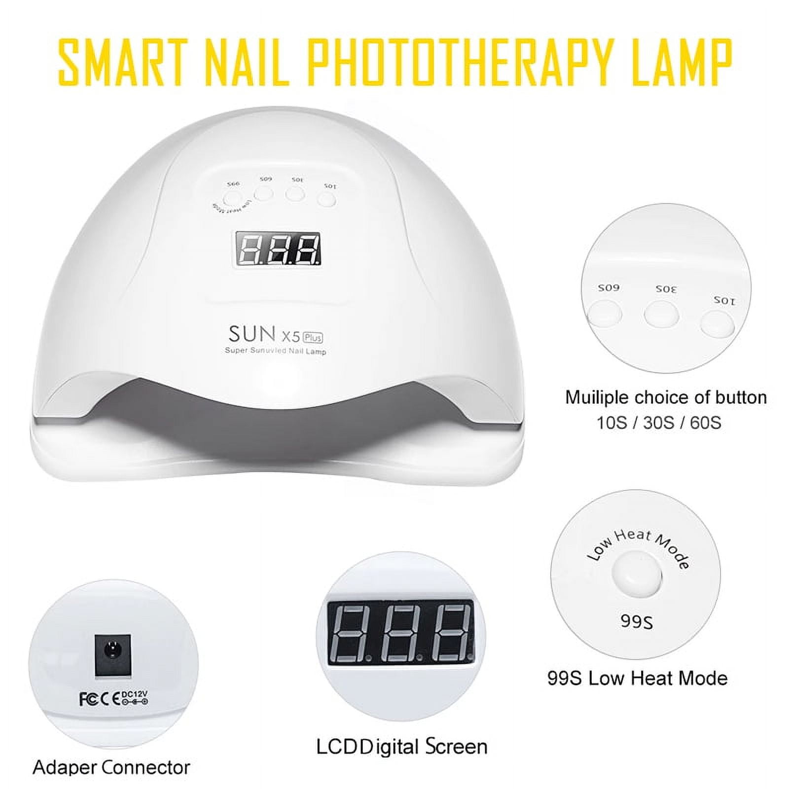 UV LED Nail Lamp,Nail Dryer LED UV Nail Light for Gels Polishes with Sensor 4 Timer FZFLZDH 80W SUN5 （White）
