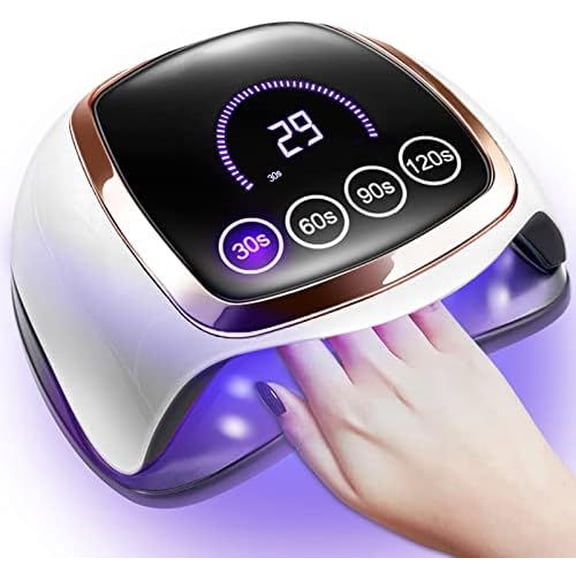 UV LED Nail Lamp,  Upgrade 180W Nail Dryer for Gel Polish with LCD Display, Auto Sensor and 4 Timer Settings, Professional Curing Lamp Light with 42 Beads for Salon and Home