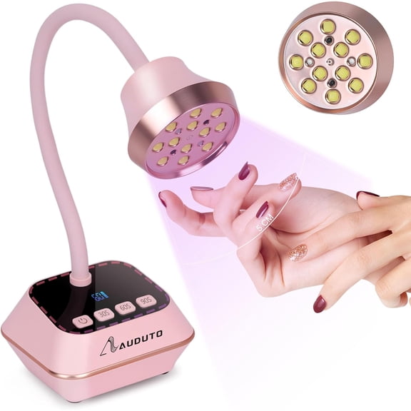 UV LED Nail Lap for Gel Nails Polish, Flash Cure 36W Rechargeable Cordless Gooseneck ini Light, Quick Dryer with Tiers Sart Sensor Abient Lighting, Hoe DIY & Professional